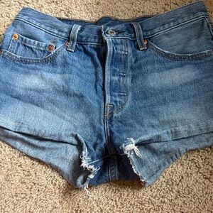Levi's Distressed Blue Jean Shorts